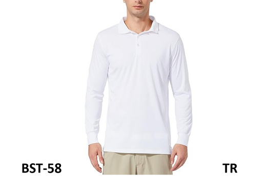 BALEAF Men's Polo Shirt Long Sleeve Golf Shirt UPF50 Sun Protection Quick Dry, L
