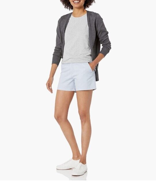 Amazon Essentials Women's 3.5 Inch Inseam Chino Short Light Blue Size 8