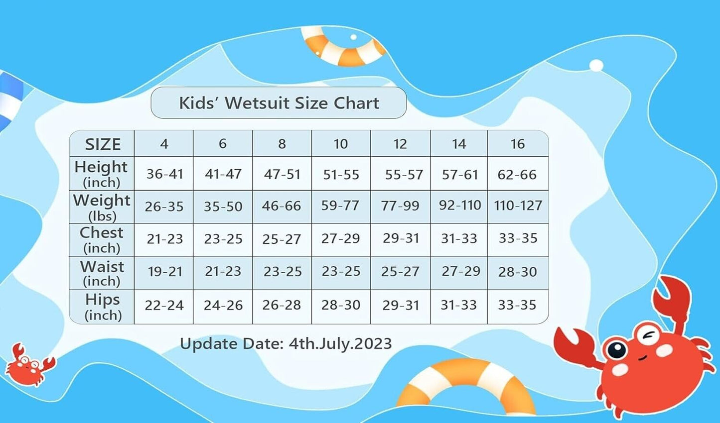 Aunua Children's 3mm Youth Swimming Suit Shorty Wetsuits Neoprene for Kids, 14