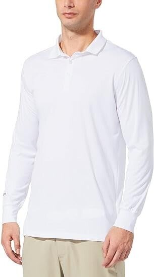 BALEAF Men's Polo Shirt Long Sleeve Golf Shirt UPF50 Sun Protection Quick Dry, L