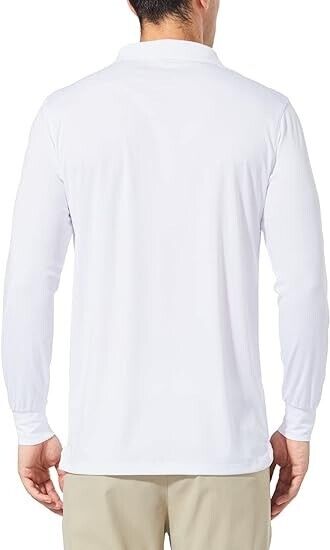 BALEAF Men's Polo Shirt Long Sleeve Golf Shirt UPF50 Sun Protection Quick Dry, L