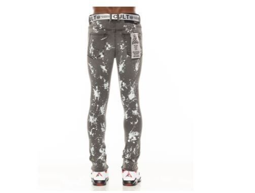 Cult of Individuality Men's Jeans, Cinder, 40, skinny style, stretch denim ,Grey