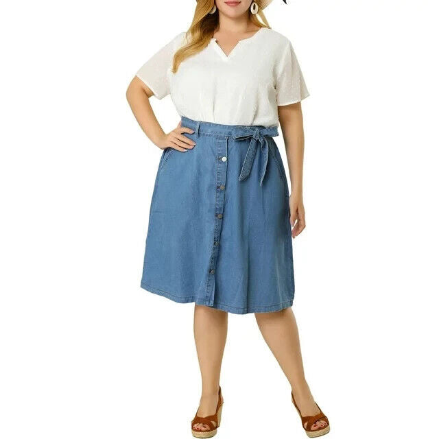 Agnes Orinda Women's Plus Size Summer Pin Dots Short Basic Plain Blosue White 2X