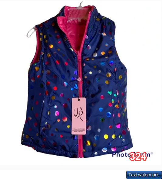 Urban Republic Girls Puffer vest Reversible Pink/blue Multicolor 12M
