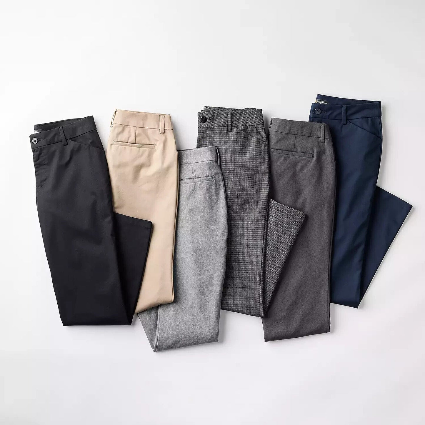 Women's Lee Wrinkle-Free Relaxed Fit Straight-Leg Pants, Black-White Plaid, 14M