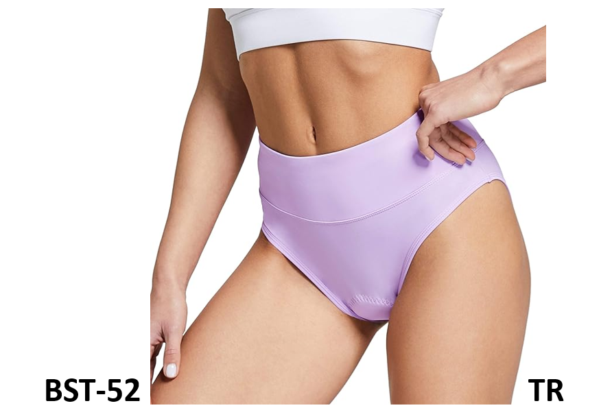 Willit Women Cycling Underwear 3D Padded High Waisted Bike Shorts Light Purple L