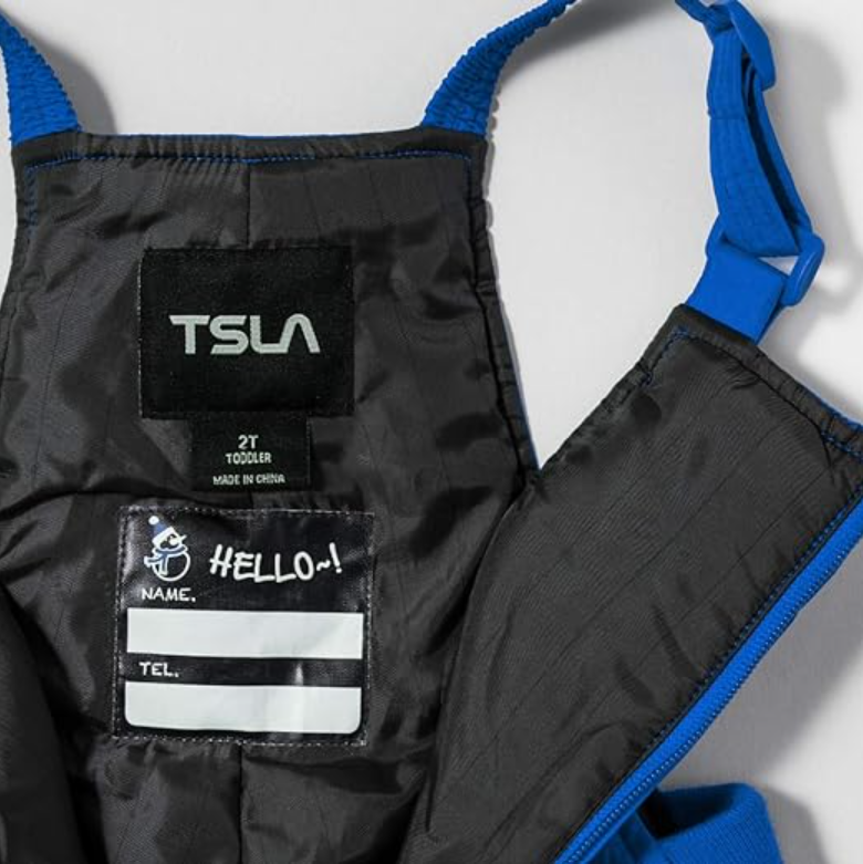 TSLA Kids & Boys & Girls Winter Snow Bibs, Waterproof Insulated Overalls Blue S8