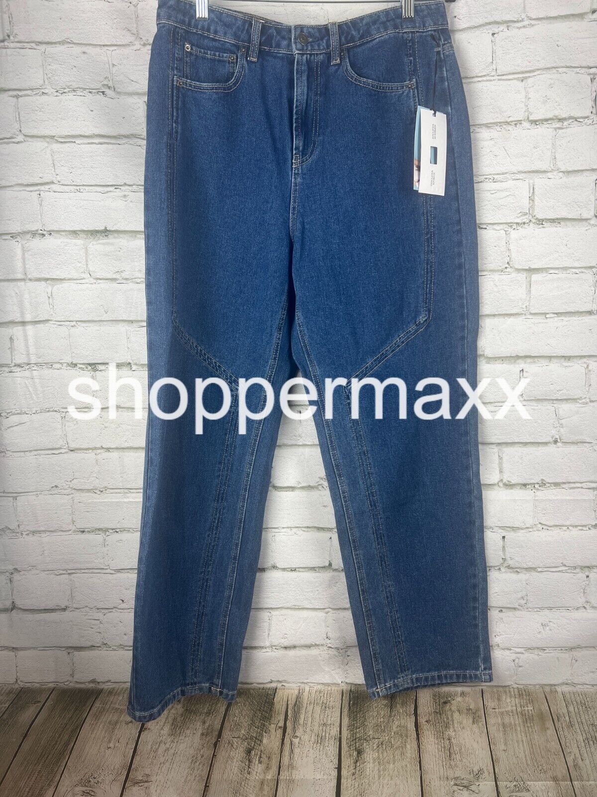 Women' Western Seamed Straight Denim Pant Future Collective with Reese, Blue, 12