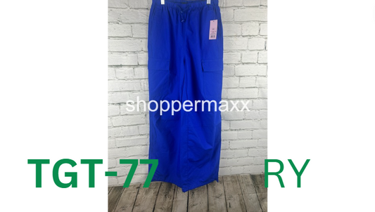 Women's High-Rise Cargo Parachute Pants - Wild Fable, Color - Bright Blue, XXS