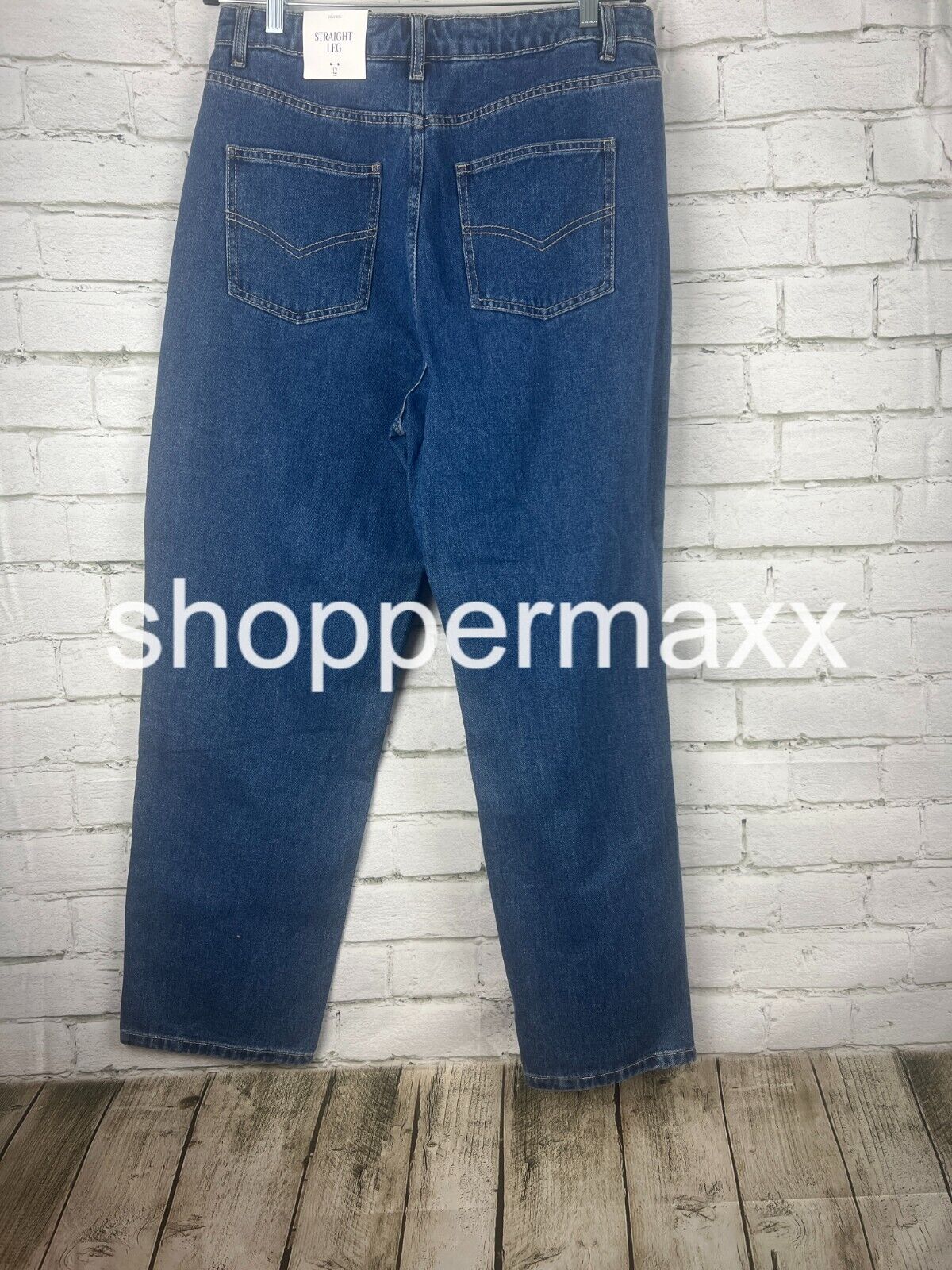 Women' Western Seamed Straight Denim Pant Future Collective with Reese, Blue, 12