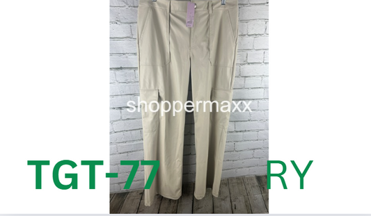 Women's High-Rise Straight Leg Faux Leather Cargo Pants-Wild Fable, Light Beige