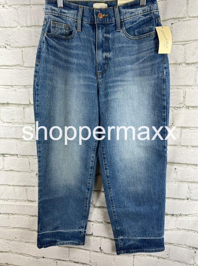 WOMEN'S SUPER-HIGH RISE VINTAGE STRAIGHT JEANS - UNIVERSAL THREAD MEDIUM WASH 6