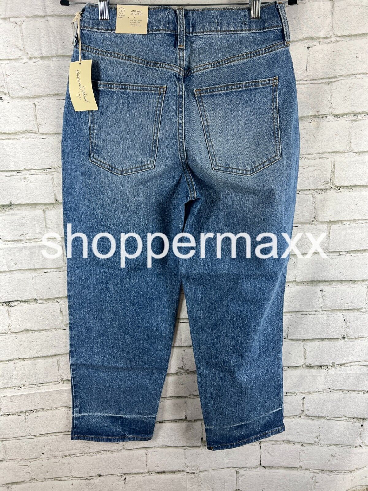 WOMEN'S SUPER-HIGH RISE VINTAGE STRAIGHT JEANS - UNIVERSAL THREAD MEDIUM WASH 6