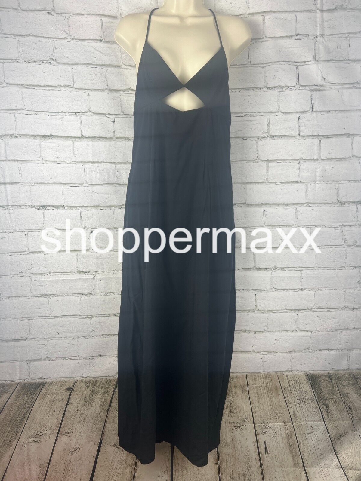Women Strappy Cutout Midi Slip Dress Future Collective with Alani Noelle Black 8