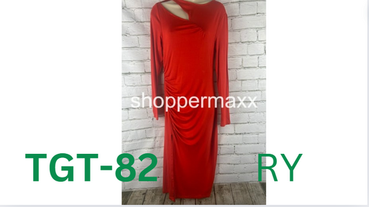 Women Long Sleeve Cut-Out Draped Midi Dress  Future Collective with Reese Red, S