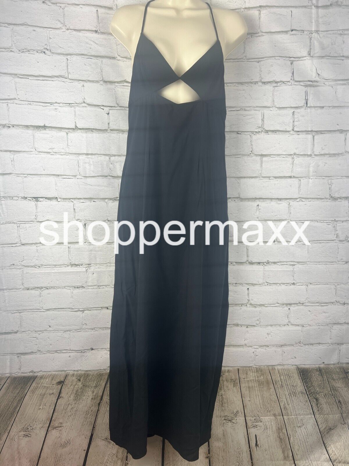 Women Strappy Cutout Midi Slip Dress Future Collective with Alani Noelle Black 8