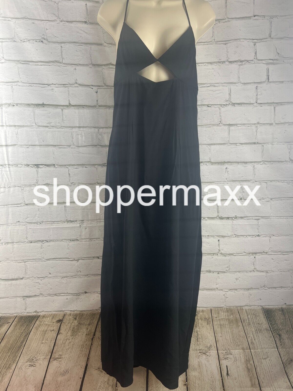 Women Strappy Cutout Midi Slip Dress Future Collective with Alani Noelle Black 8