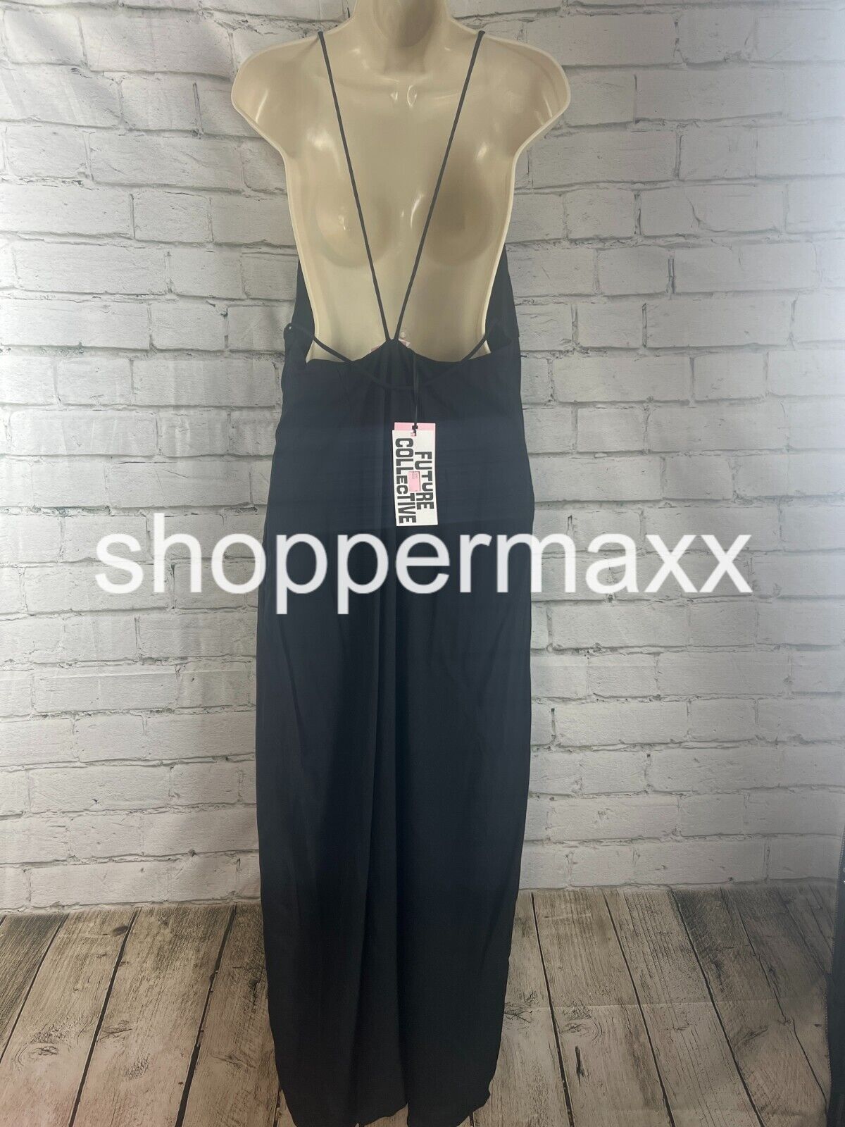 Women Strappy Cutout Midi Slip Dress Future Collective with Alani Noelle Black 8