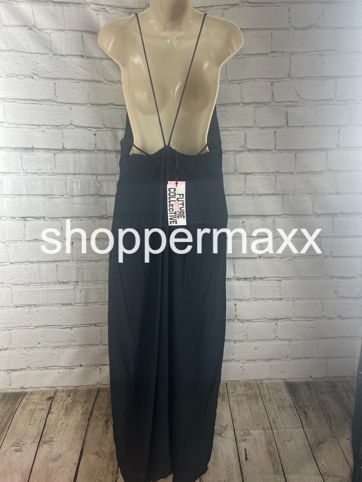 Women Strappy Cutout Midi Slip Dress Future Collective with Alani Noelle Black 8