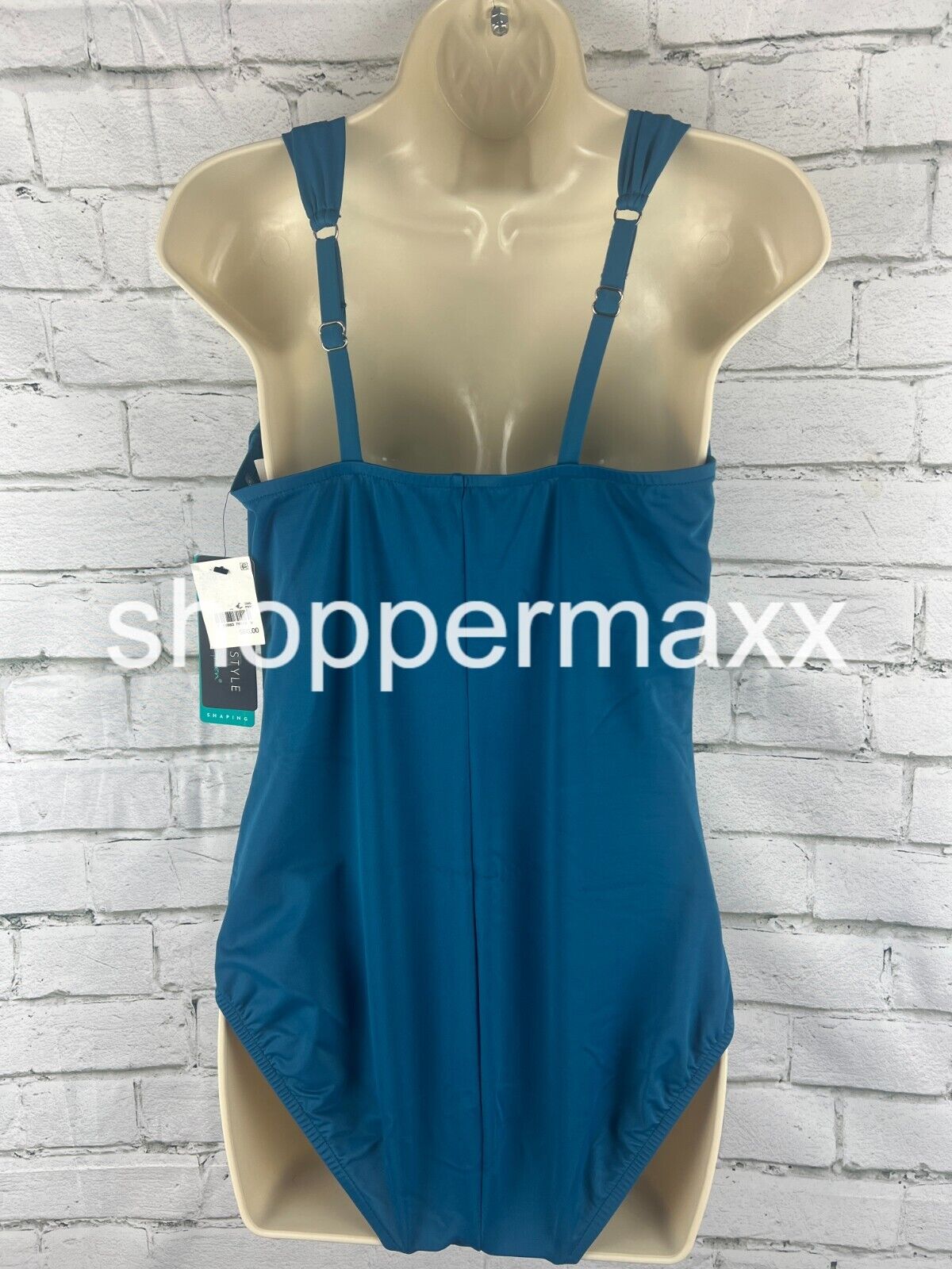 Women's UPF 50 Sweetheart Neck Ruched One Piece Swimsuit - Color- Teal, Size-12