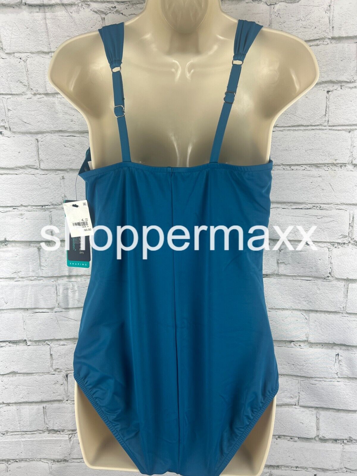 Women's UPF 50 Sweetheart Neck Ruched One Piece Swimsuit - Color- Teal, Size-12
