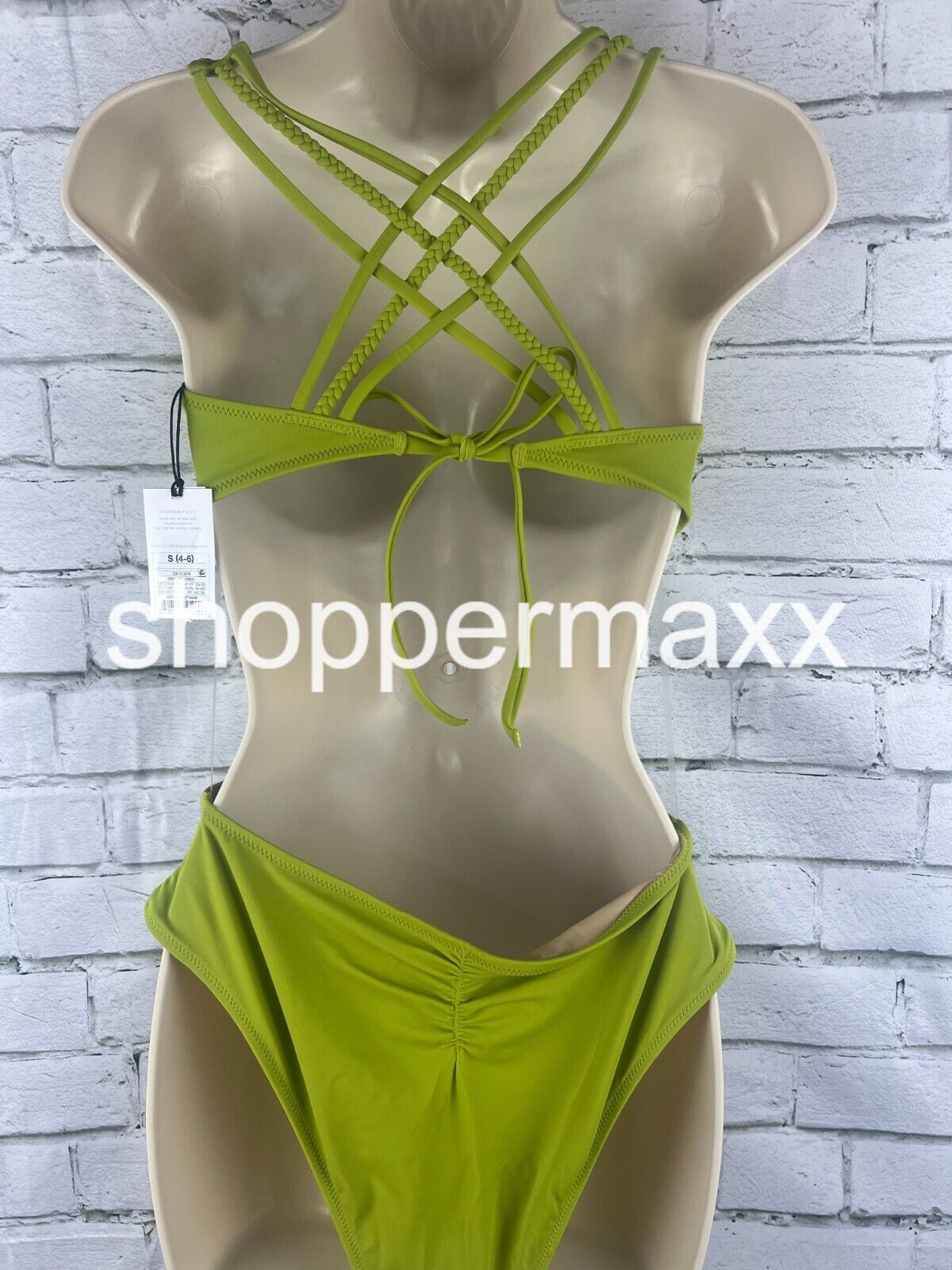Women's Braided Strap Detail Monokini One Piece - Shade & Shore, Olive Green, S
