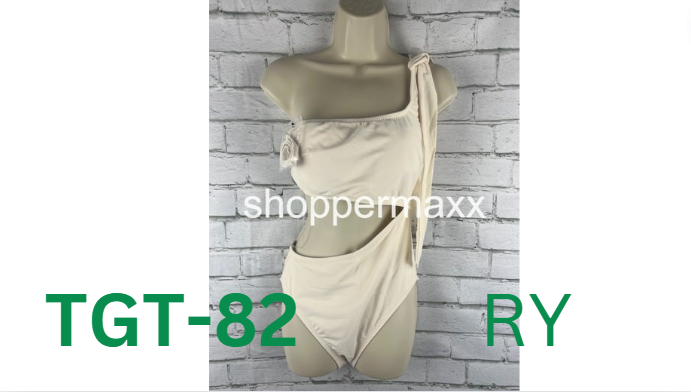 Women's One Shoulder Bow Cut Out One Piece Swimsuit- Shade & Shore, Off-White, M