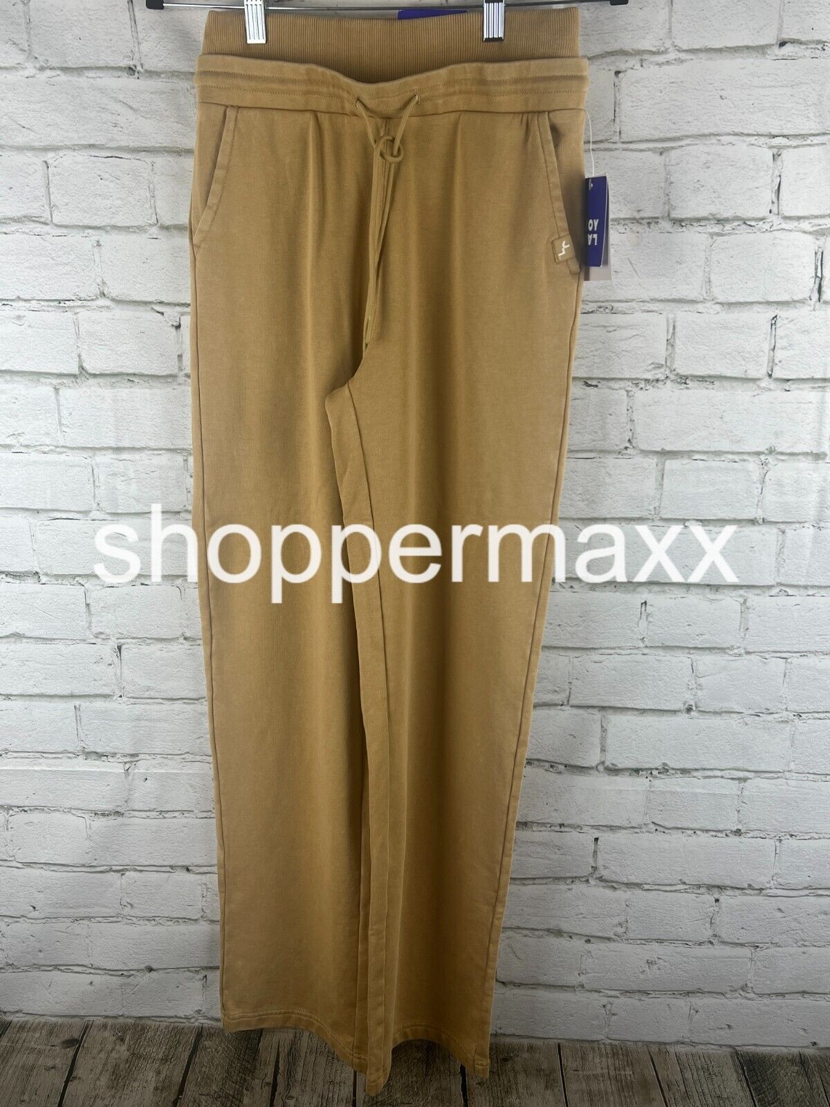 Women's High-Rise Open Bottom Fleece Pants - JoyLab, Color- Beige, Size- X-Small