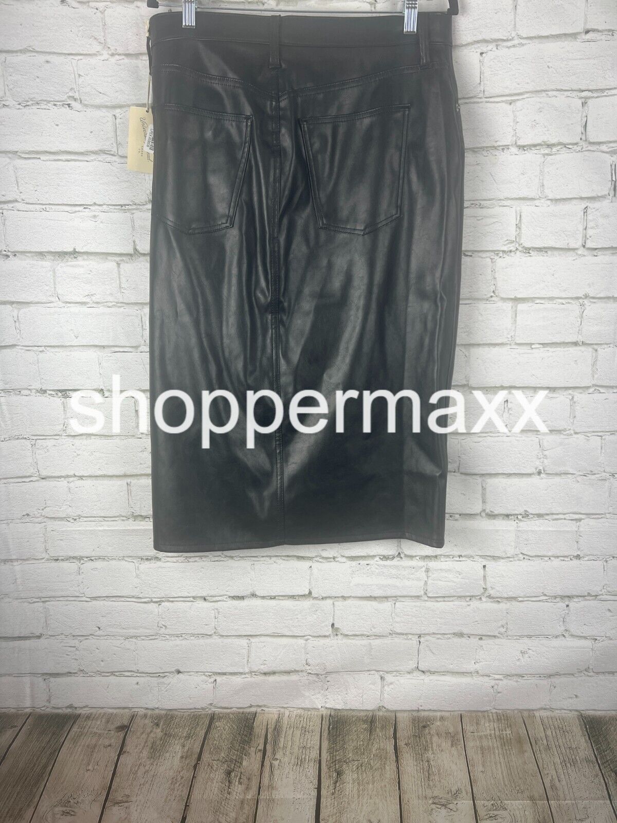 Women's Super-High Rise Faux Leather Midi Skirt - Universal Thread, Black, 12