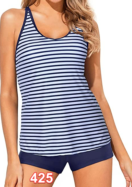 Yonique 2 Piece Tankini Swimsuit for Women with Boy Shorts Athletic Bathing Suit