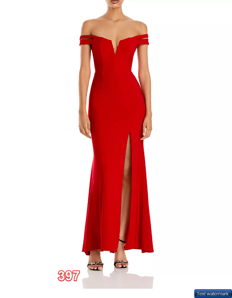 AQUA Off-The-Shoulder Gown - 100% Exclusive Red SIZE 10