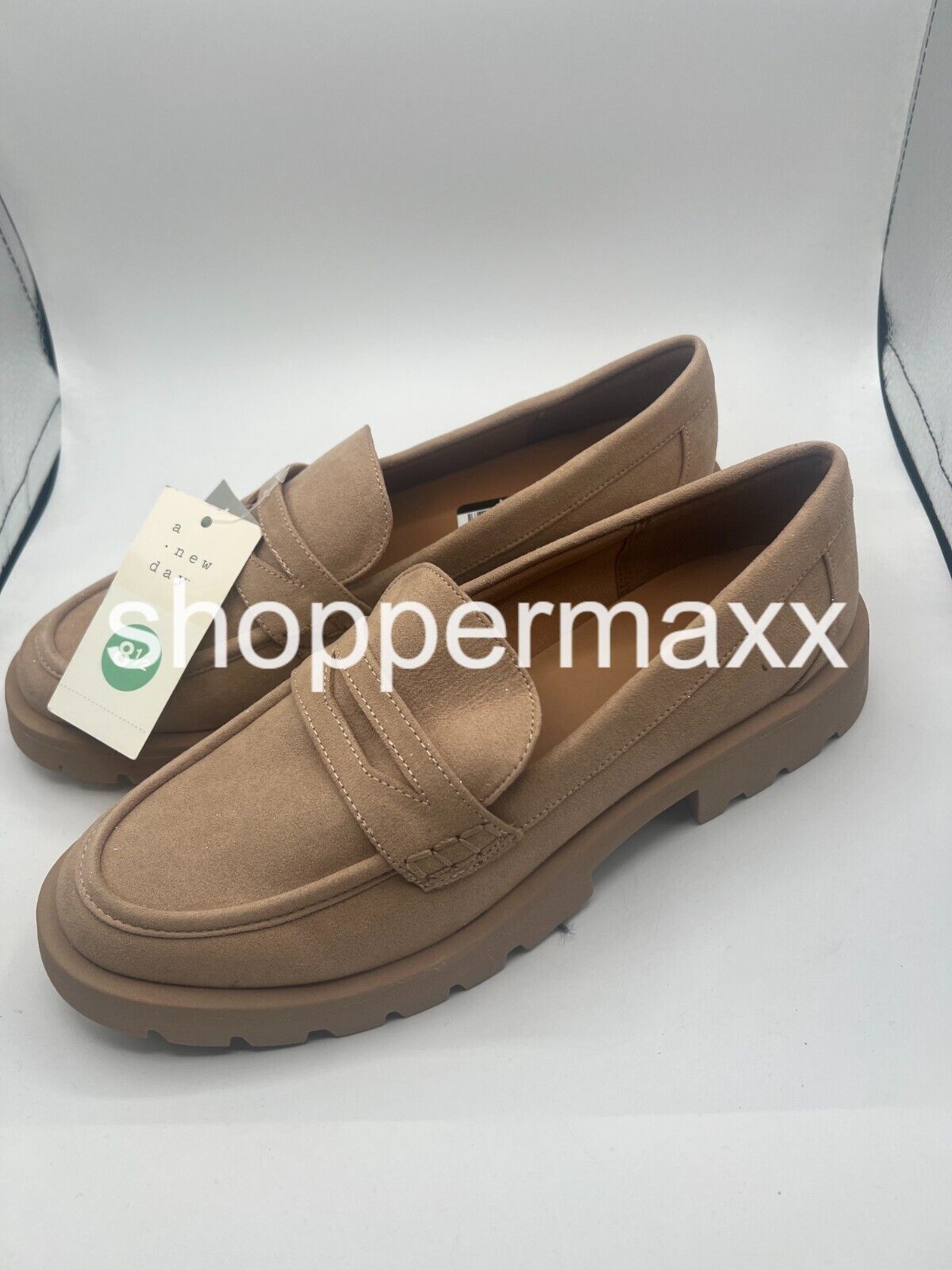 Women's Archie Loafer Flats - A New Day, Color-Taupe, Size- 8.5