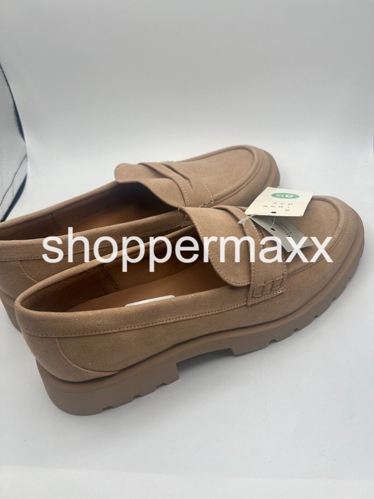 Women's Archie Loafer Flats - A New Day, Color-Taupe, Size- 8.5