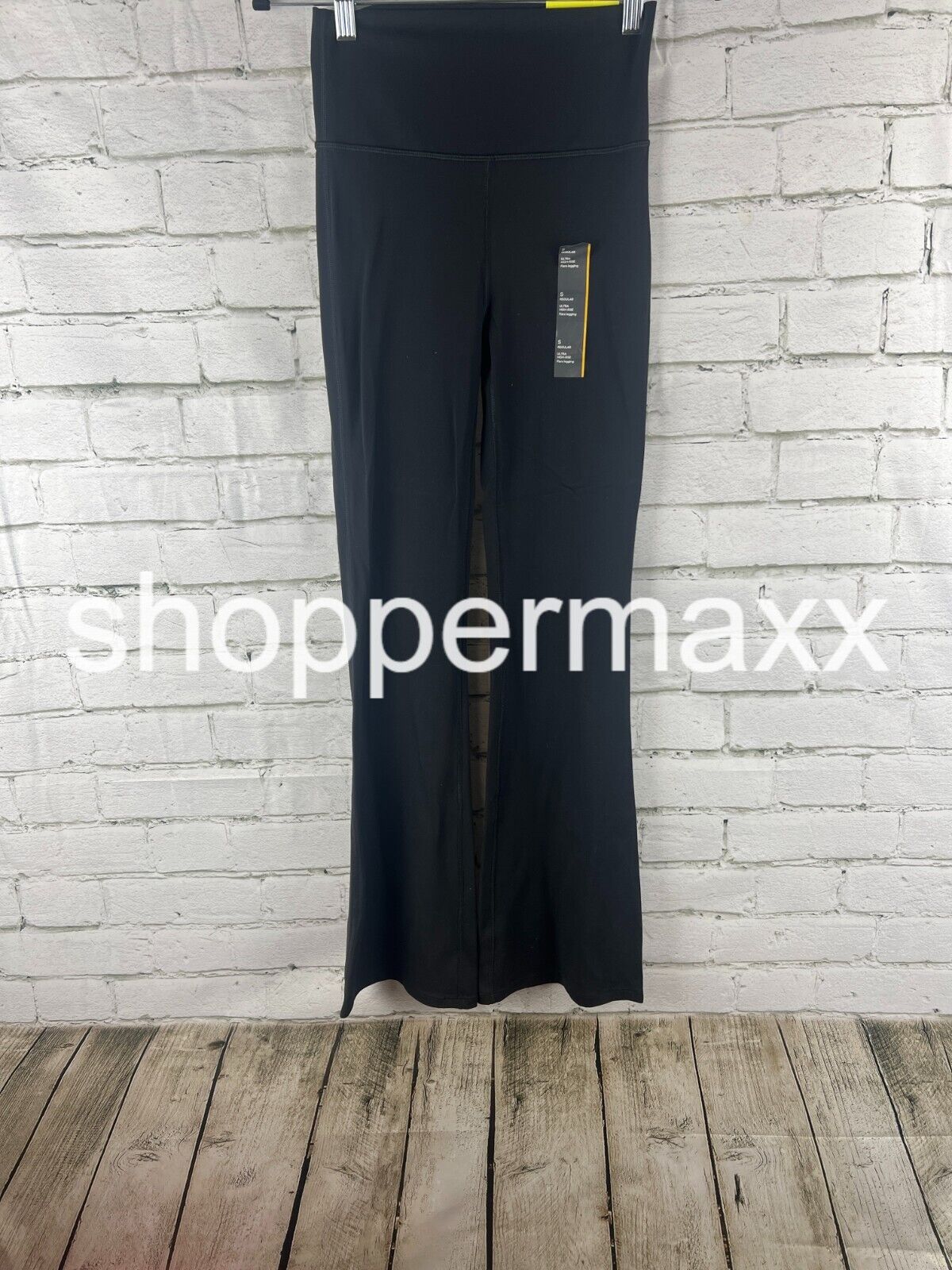 All In Motion, Womens Reg Black Contour Curvy High-Rise Straight Leg Pants, XS