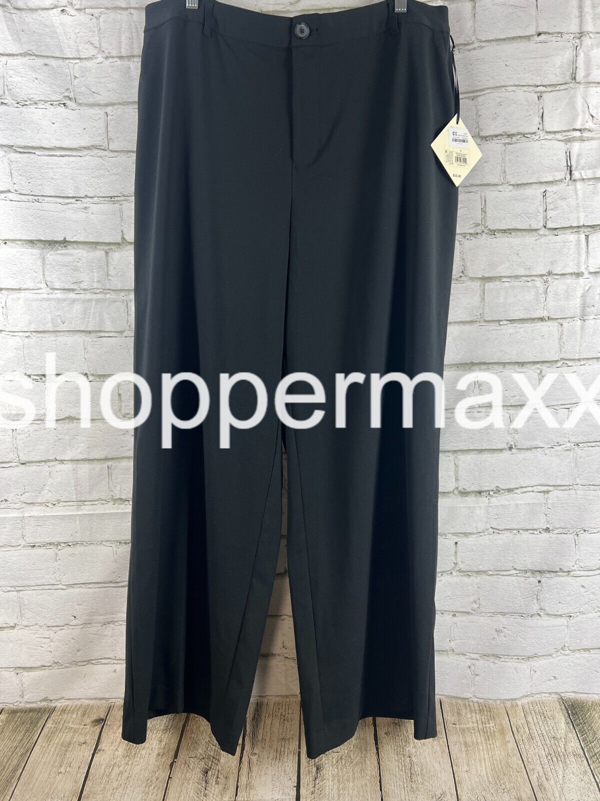 Women's High-Rise Wide Leg Pants - Ava & Viv, Color- Black, Size- 17
