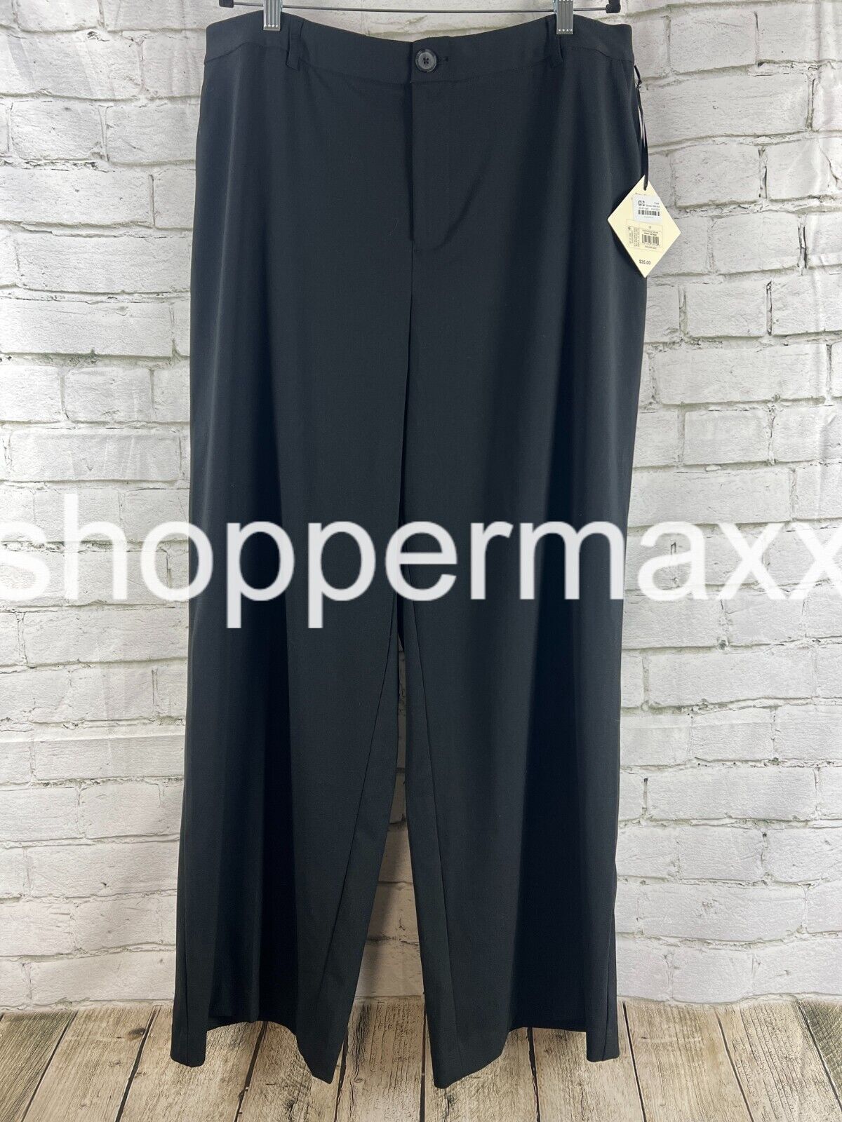 Women's High-Rise Wide Leg Pants - Ava & Viv, Color- Black, Size- 17