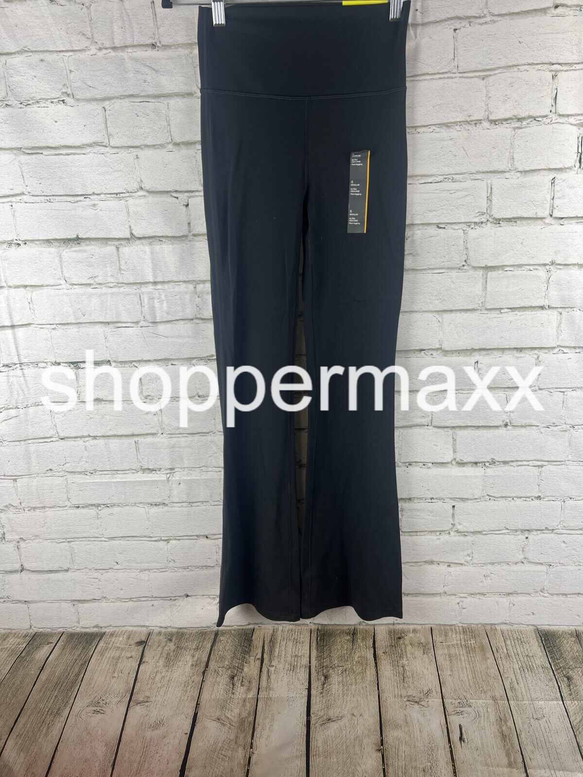 All In Motion, Womens Reg Black Contour Curvy High-Rise Straight Leg Pants, XS
