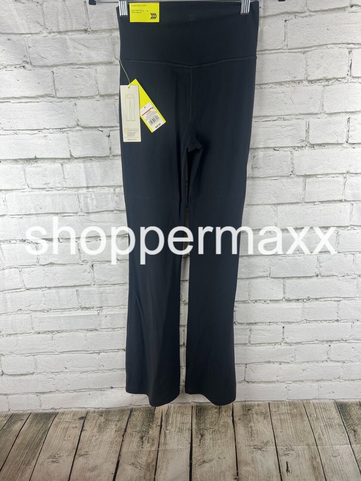All In Motion, Womens Reg Black Contour Curvy High-Rise Straight Leg Pants, XS