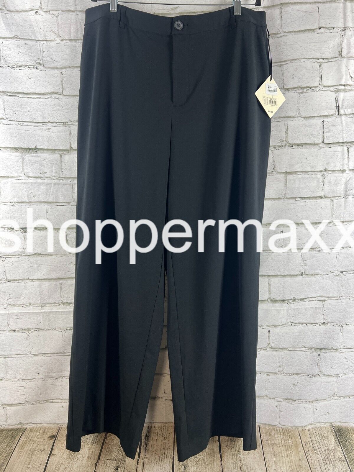 Women's High-Rise Wide Leg Pants - Ava & Viv, Color- Black, Size- 17