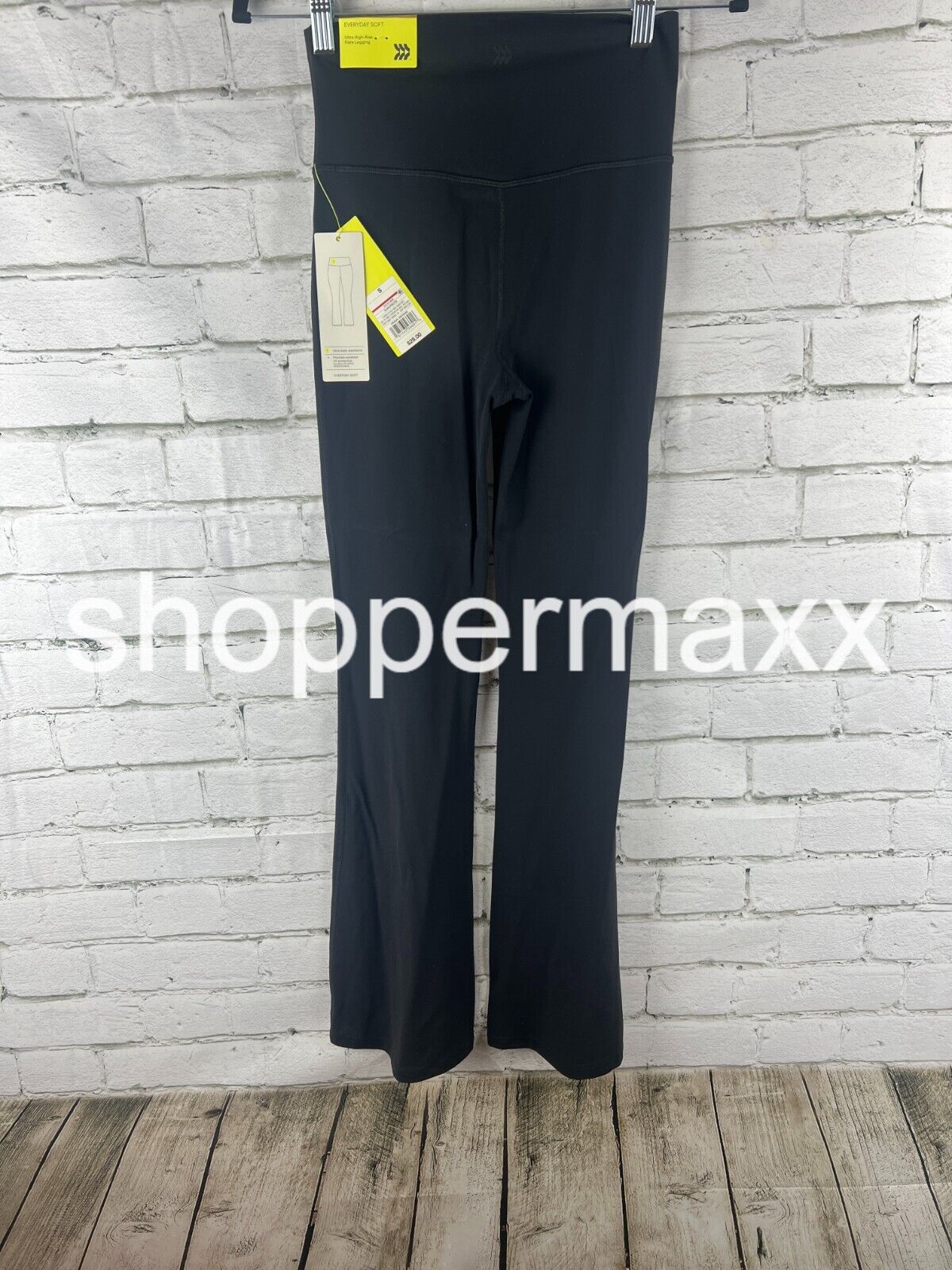 All In Motion, Womens Reg Black Contour Curvy High-Rise Straight Leg Pants, XS