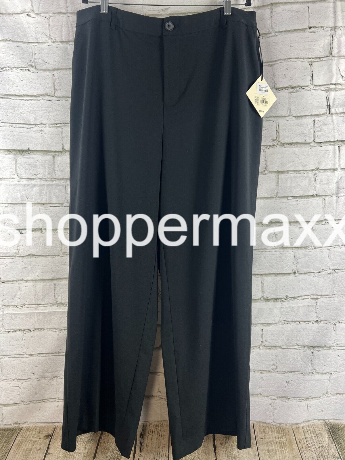 Women's High-Rise Wide Leg Pants - Ava & Viv, Color- Black, Size- 17