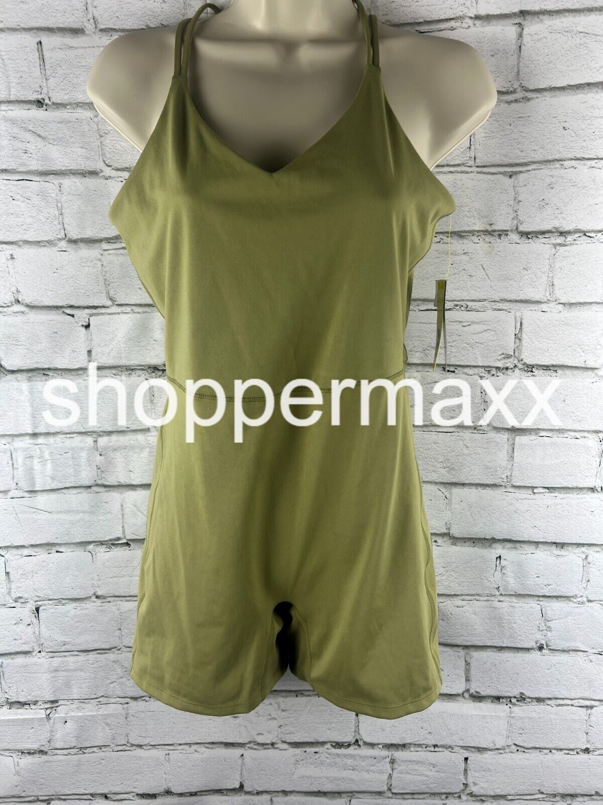 Women's Short Bodysuit - All in Motion, Olive Green, Size- Large