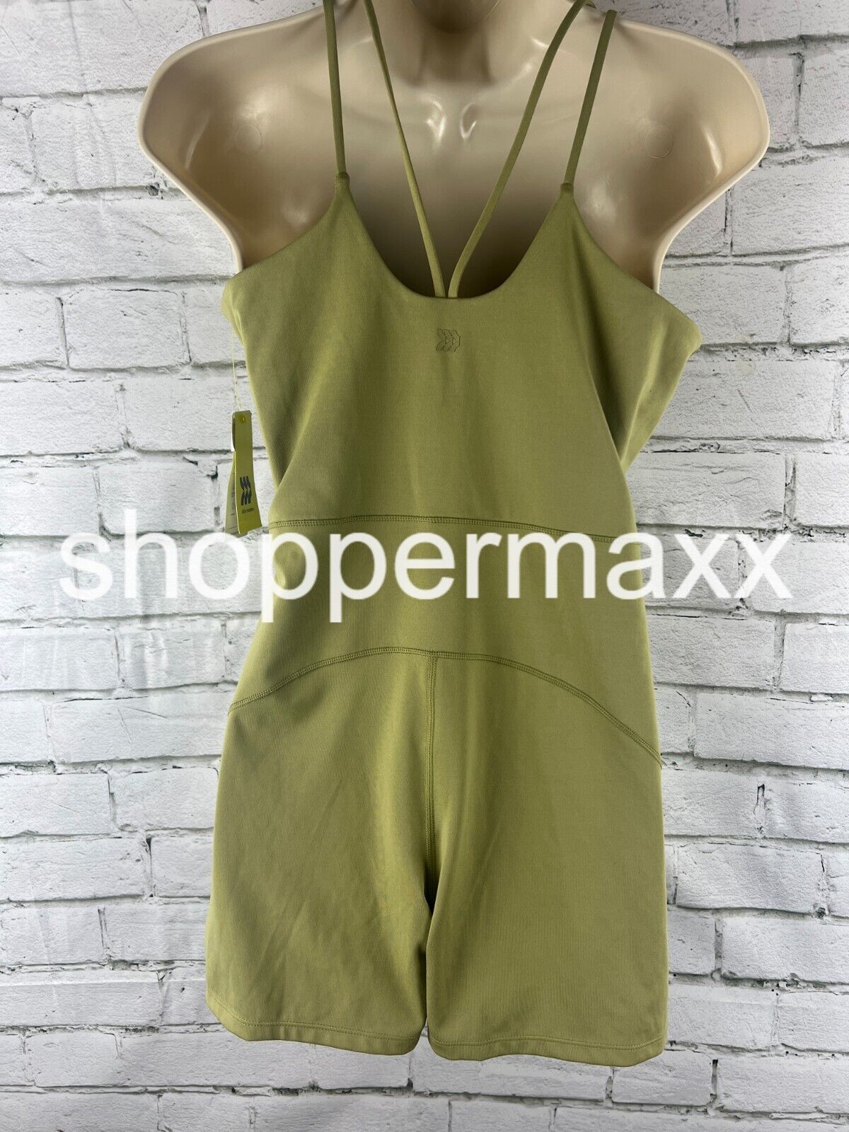 Women's Short Bodysuit - All in Motion, Olive Green, Size- Large