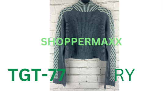 Women's Mock Turtleneck Boxy Pullover Sweater - Wild Fable, Dark Blue, Size-XS