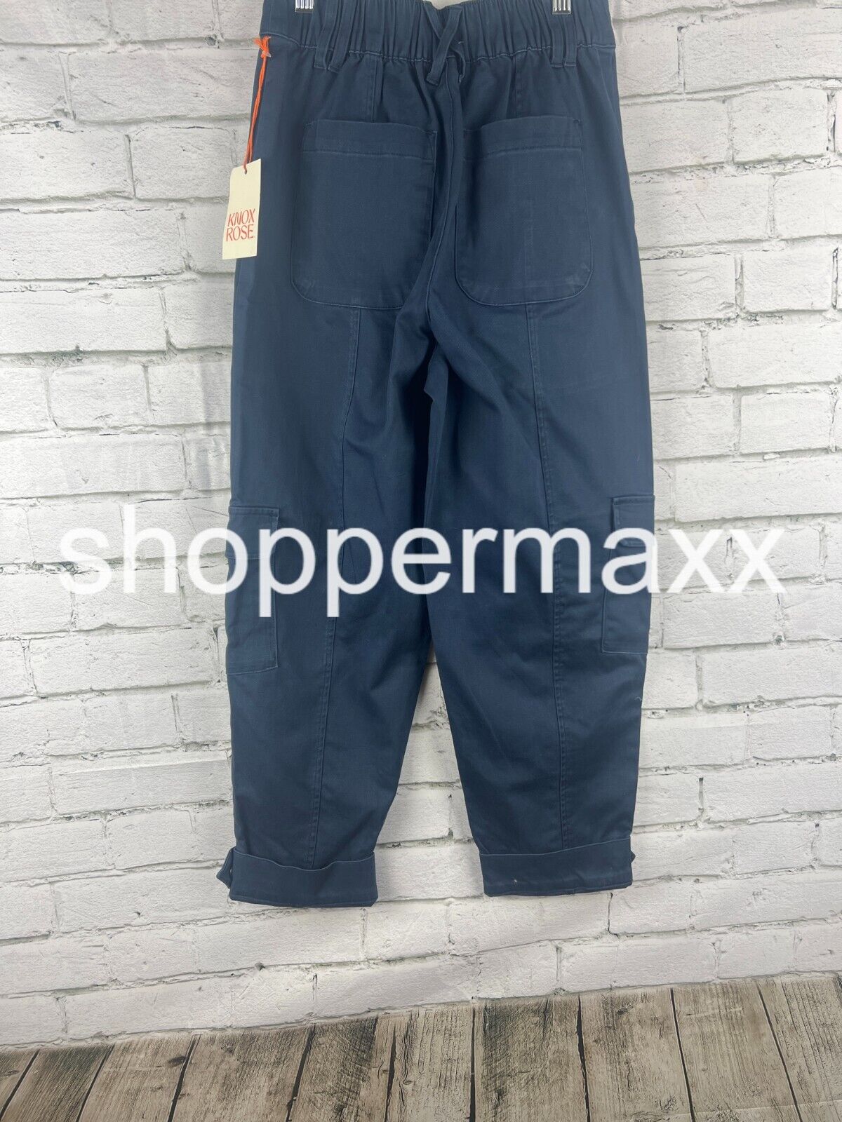 Women's Mid-Rise Casual Fit Cargo Pants - Knox Rose, Navy Blue, Size- X-Small