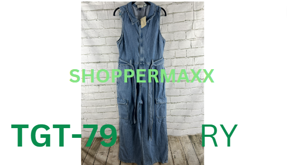 Women's Denim Cargo Jumpsuit - Universal Thread, Wash, Size- 10