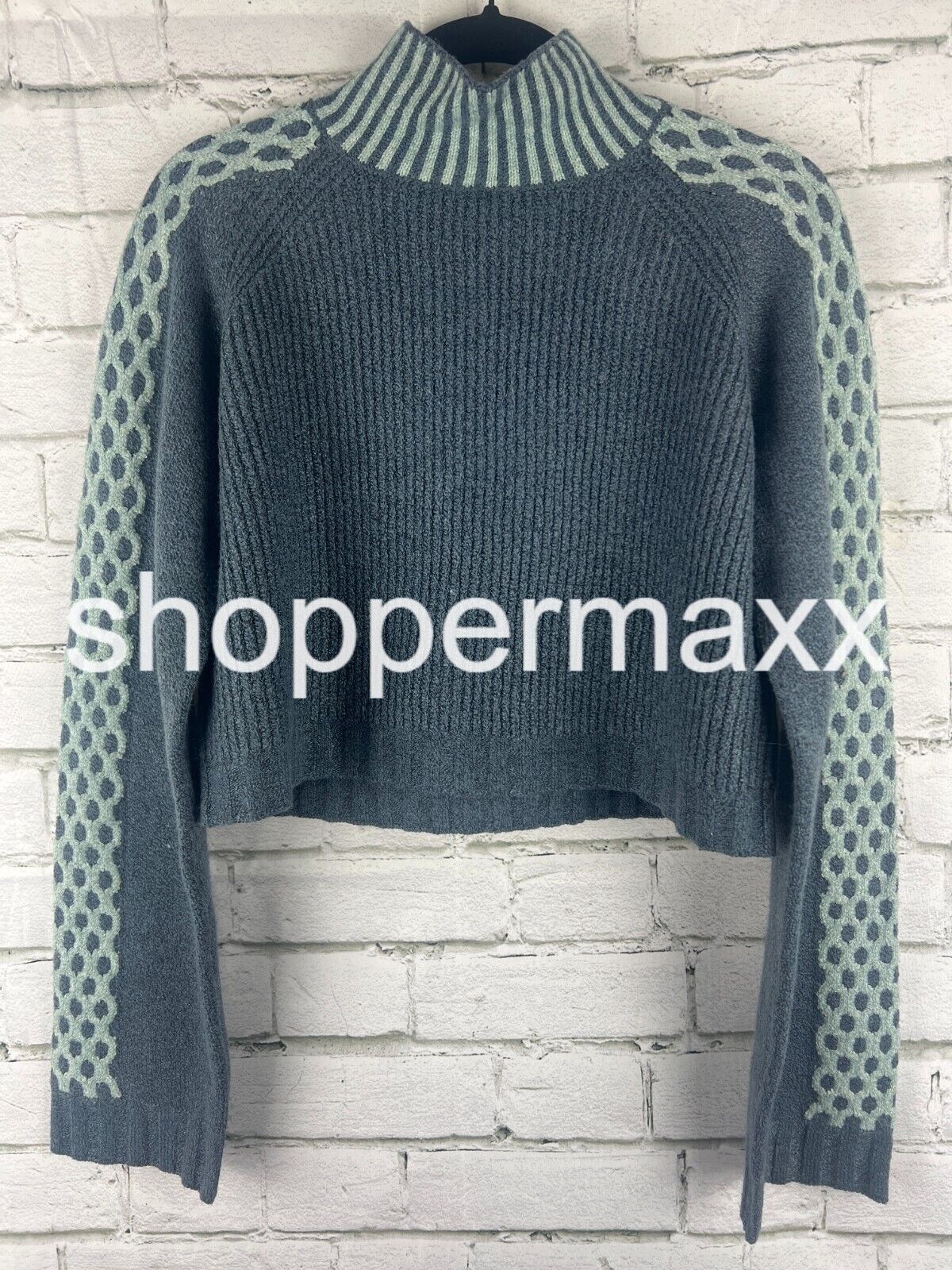 Women's Mock Turtleneck Boxy Pullover Sweater - Wild Fable, Dark Blue, Size-XS