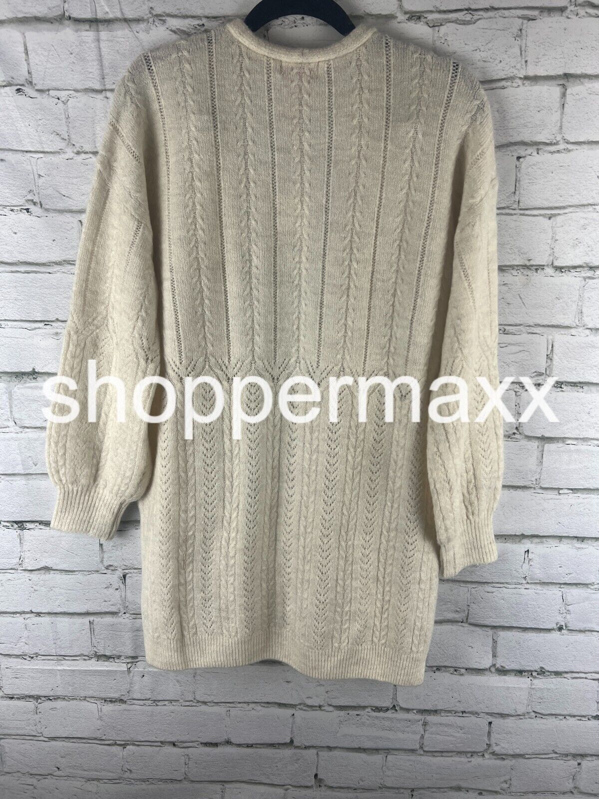 Women's Cable Pointelle Cardigan - Knox Rose, Heather Cream, Size- Small