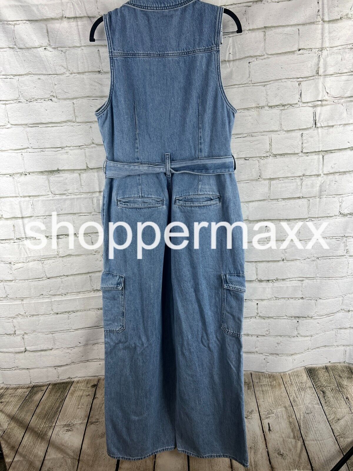 Women's Denim Cargo Jumpsuit - Universal Thread, Wash, Size- 10