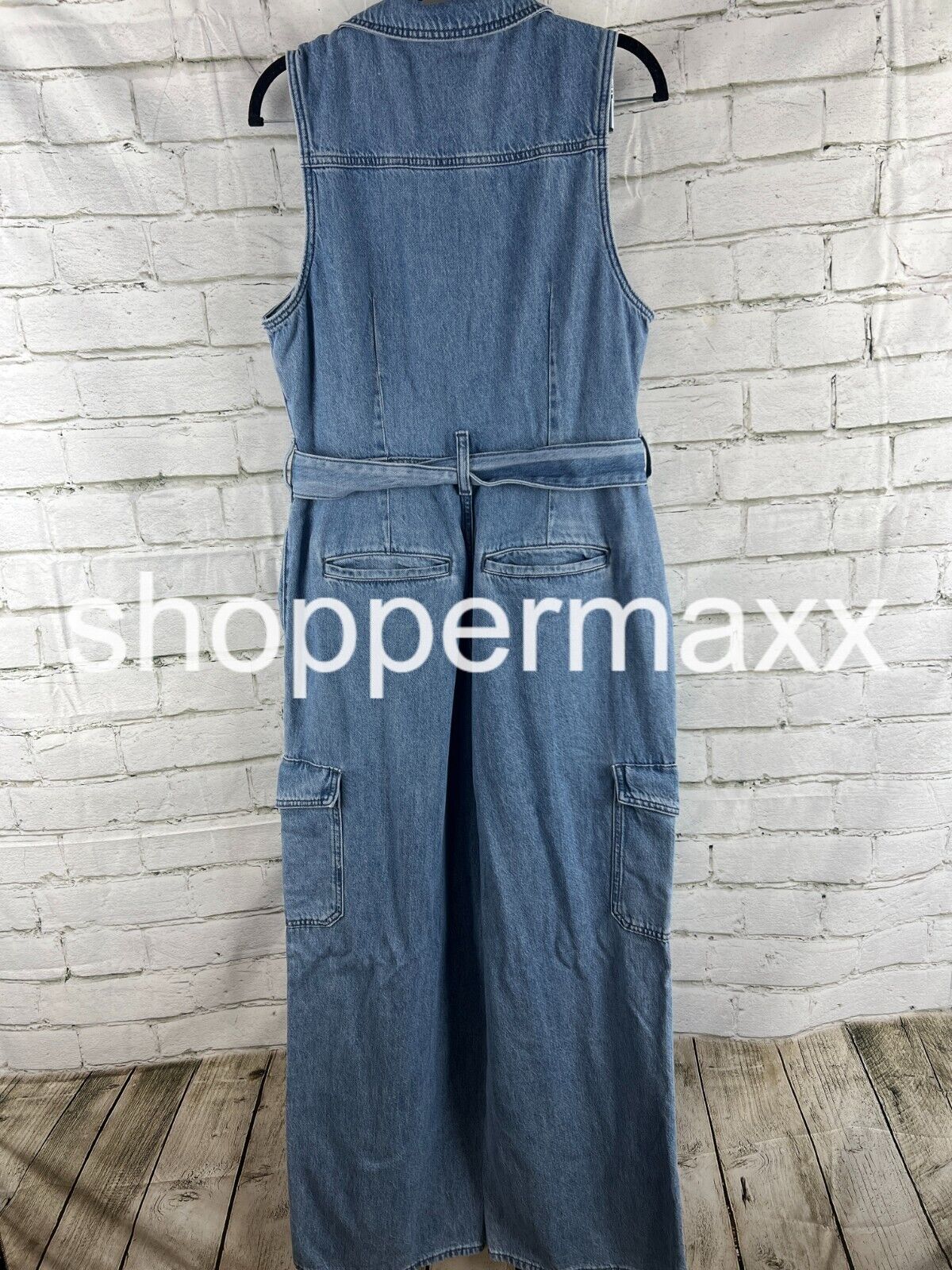 Women's Denim Cargo Jumpsuit - Universal Thread, Wash, Size- 10